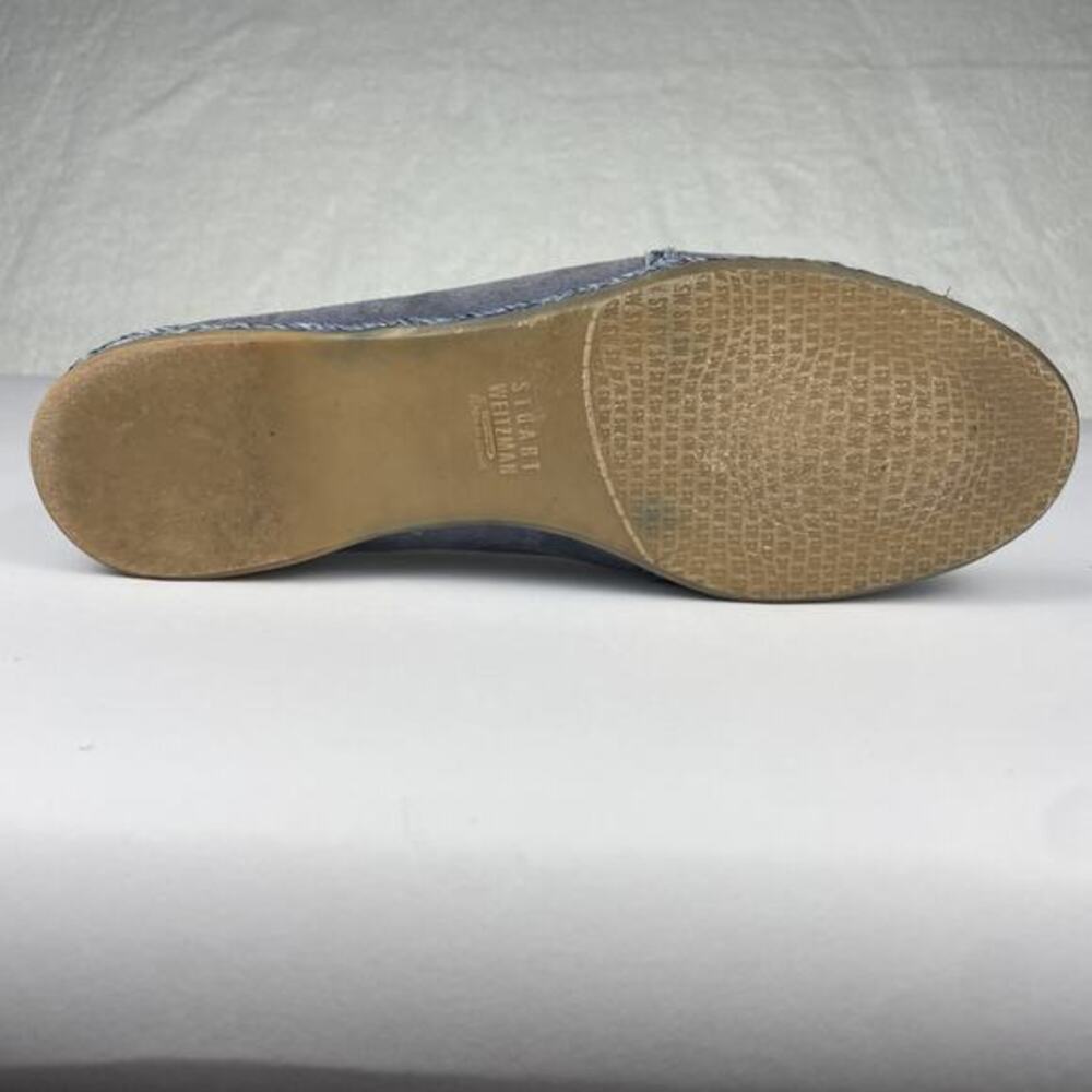 Stuart Weitzman Sz 6.5 Blue Mirror‎ Cap Toe Preppy Academia Classic Luxury - Picture 9 of 16